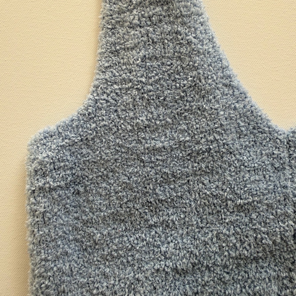 Urban Outfitters Out From Under Fuzzy Blue Bralette Size L Cozy Lounge Y2K - Picture 7 of 7